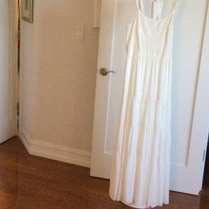 Joie off white 100% silk tiered long dress